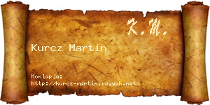 Kurcz Martin névjegykártya