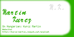 martin kurcz business card